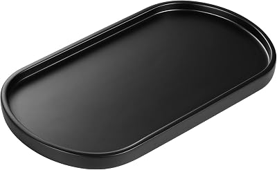 Luxspire Resin Vanity Tray Oval Storage Bath Organizer Matte Black M