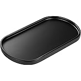 Luxspire Bathroom Vanity Tray for Countertop, Oval Kitchen Soap Dispenser and Toiler Tank Trays, 11.4“ Resin Vanity Organizer for Lotion Bottles, Perfume, Jewelry, Dresser, Medium, Matte Black