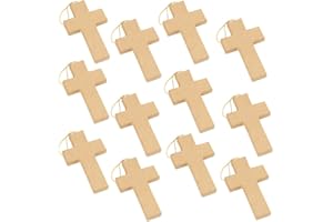 Pack of 12 Unfinished Paper Mache Cross Ornaments for Holiday DIY by Factory Direct Craft - Papier Mache Crosses Ready to Decorate Christmas Ornaments (Size 5" x 3")