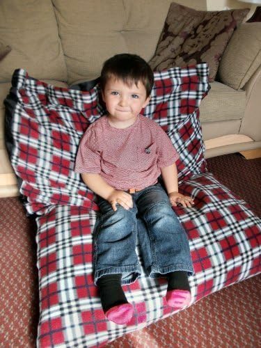 KosiKush Floor Cushion Large Spare Cover Only For Our Floor Cushion, Lounger, Like Beanbag (Red Plaid)
