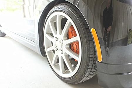 Amazon ノーブランド品 汎用usサイドマーカー風リフレクター フェンダーに レッド モール 車 バイク