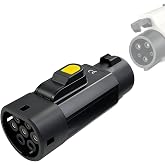 EVqiaoyi Type 1 to Type 2 EV Charging Adapter 32A 7KW SAE J1772 Charger to IEC 62196 Electric Vehicles Charging Converter (Regular Version)