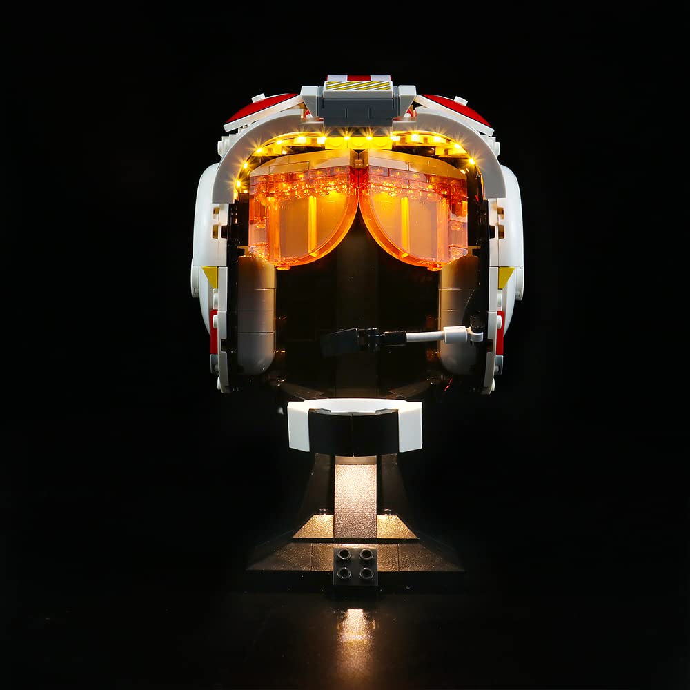 LocoLee Led Light Set for Lego Luke Skywalker Helmet (Not Include Lego Models), Decoration Light Kit for Lego Luke Skywalker Red Five Helmet for Lego 75327 — image 1