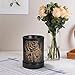 Foromans Wax Melt Warmer Black Rose Style Fragrance Warmer Lamp with Black Wood Base Metal Cover Oil Warmer for Home Décor