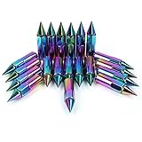 Rupse 20pcs M12x1.5 Aluminum Spiked Lug Nuts Extended Tuner Wheels/Rims For Honda,Mitsubishi,Toyota, Mazda, Subaru etc (Red&Green)