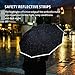 Travel Umbrella, Ace Teah Auto Open Close Folding Umbrella 49.5 Inch with Safe Lock Design and Reflective Strip, waterbreak Teflon Compact Portable Rain Umbrella 10 Ribs, Black