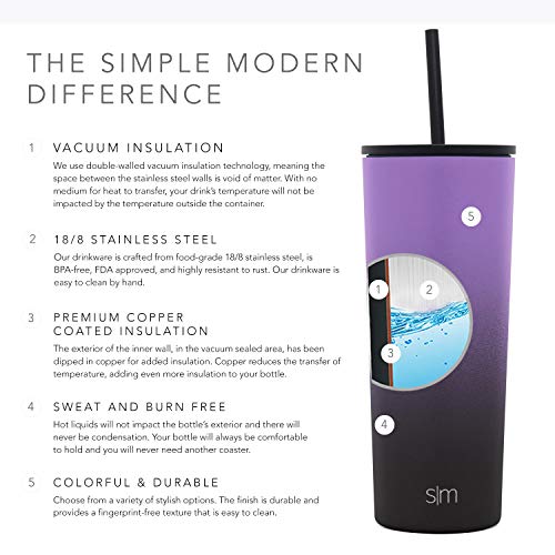 Simple Modern Classic Insulated Tumbler with Straw and Flip Lid