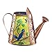 Solar-powered Blue Bird Faux Watering Can, Brown, Iron
