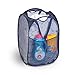 Smart Design Deluxe Mesh Pop Up Square Laundry Hamper w/ Side Pocket & Handles - VentilAir Fabric Collapsible Design - for Clothes & Laundry - Home - (Holds 2 Loads) (14 x 23 Inch) [Blue] primary
