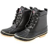 Mens Black High Top Duck Snow Winter Cold Weather Boots with Insulation