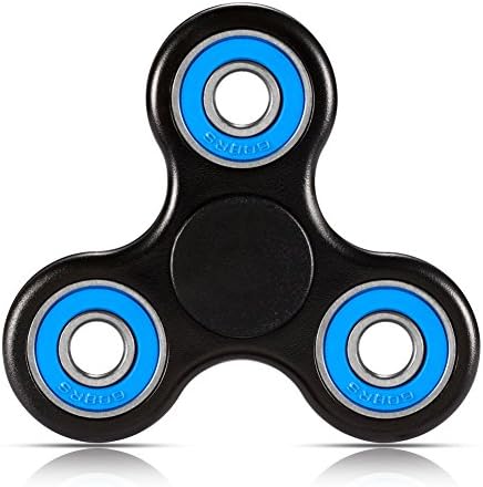 TOMOMO Tri-Spinner Fidget Toy With Premium Hybrid Ceramic Bearing (Black-blue)