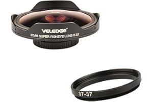 Fisheye Lens Adapter 37mm 0.3X HD Ultra Wide Angle Adapter Ring Camera Accessories Wide Lens Adapter