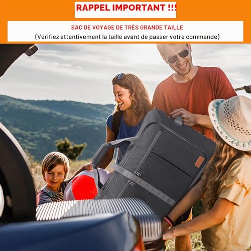 Upeelife Foldable Travel Bag, 125L, Large Travel Bag for Women, Men, Sports, Waterproof, Weekend Bag with Shoe Compartment and Wet Pocket