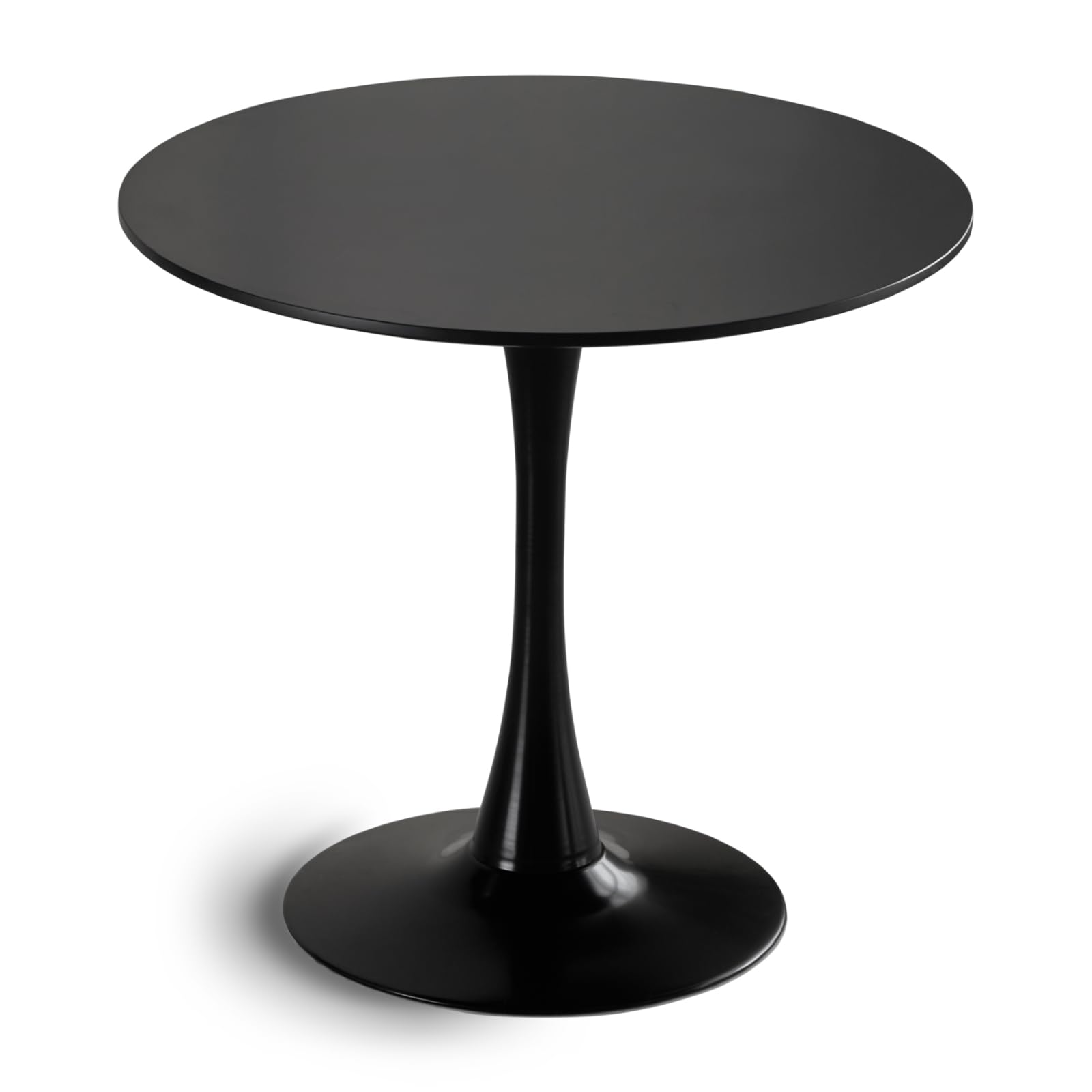 Photo 1 of  BOX 1 OF 2 31.5 Inch Black Round Dining Table,Mid-Century Modern Black Tulip Table Kitchen Dining Table with MDF Table Top and Pedestal Base for Home Kitchen 2-4 Person