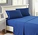 4 Piece: Hotel Luxury Bed Sheets Set,Lux Decor Sheet - Flat Sheet + Fitted Sheet + 2 Pillow Cases, Brushed Microfiber 1800 Bedding - Wrinkle, Fade, Stain Resistant - Hypoallergenic (Queen, Navy Blue)