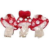 Funny Mushroom Hair Clips,Cellulose Acetate Hair Clips,Big Claw Clips for Girl,Hair Accessories,Red