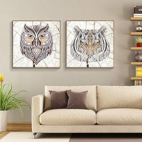Floating Framed Canvas Wall Art for Living Room, Bedroom Wooden Background Animal Canvas Prints for Home Decoration Ready to Hang - 16"x16"x2 Panels
