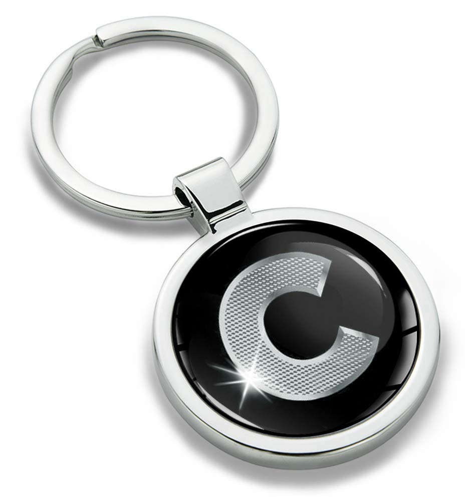 Biomar Labs Letter Keychain Alphabet Initial Keyring 3D Metal Stainless Steel Personalised Initials Charm for Car Keys House Keys Available in Silver (C in Silver KK 3) — image 1
