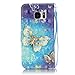 Galaxy S7 Case, Firefish Kickstand Flip [Card Slots] Wallet Cover Double Layer Bumper Shell with Magnetic Closure Strap Case for Samsung Galaxy S7-Butterfly