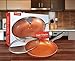 Utopia Kitchen Induction Bottom 9.5 Inches Copper Nonstick Frying Pan with Glass Lid and Stainless Steel Handle - Multipurpose Use for Home Kitchen and Restaurant