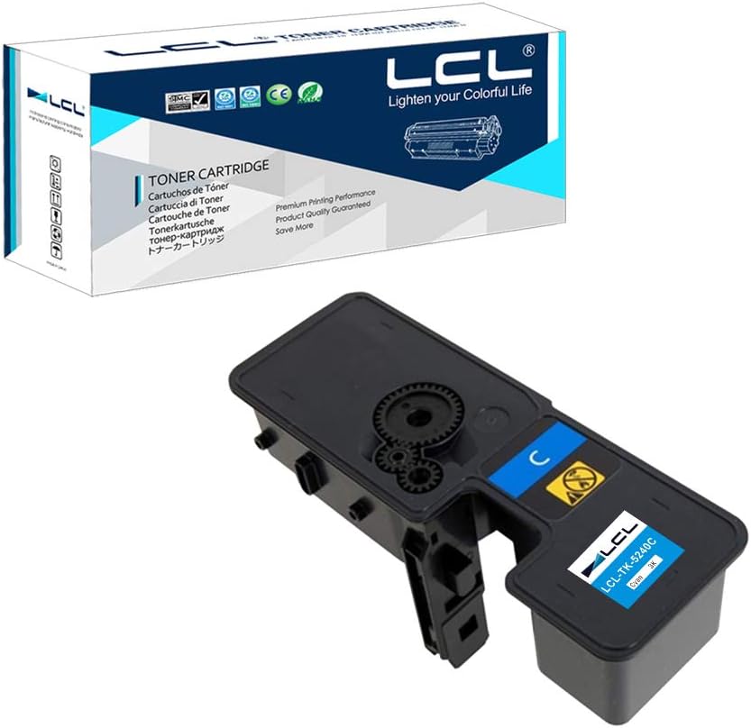 LCL Compatible Toner Cartridge TK5240 TK-5240 TK-5240C 1T02R7CNL0 (1Cyan) Replacement for Kyocera ECOSYS M5526 M5526cdw M5526cdn P5026 P5026cdn P5026cdw
