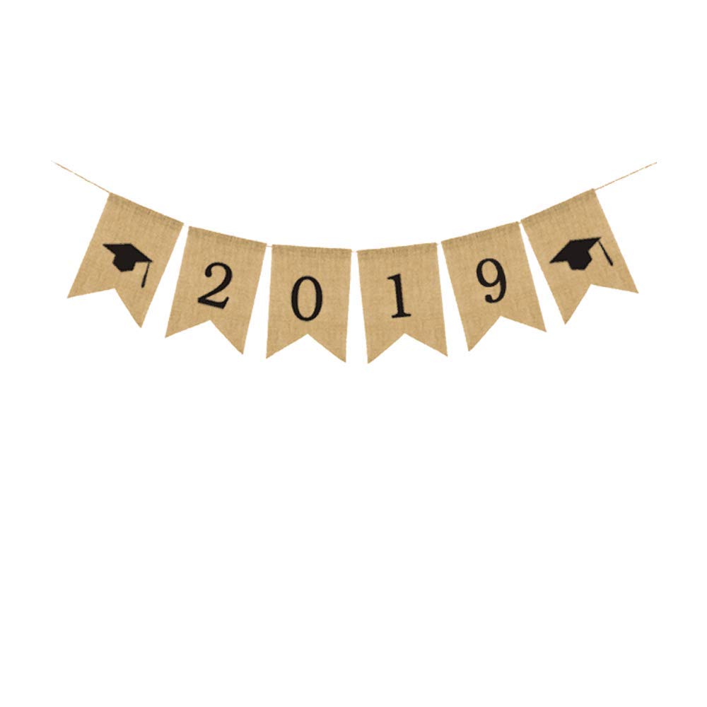 Amazon Com Graduation Banner 2019 Banner Burlap Bunting Garland