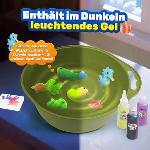 Magic Water Elf, Magisches Wasser Gel Spielzeug mit 10 Magischem Gel und 8 Formen, Bastelset Kinder Basteln Mädchen 4-6 Jahre, Kreatives Wasserperlen Wasserspielzeug Geschenk Mädchen Jungen 7-10 Jahre