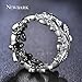NEWBARK 10 Butterflies 18k White Gold-Plated Cubic Zircon Women's Rings Size 8