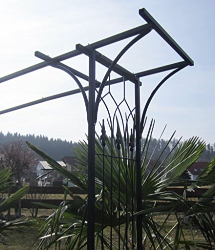 ALEOS. Eleganter XXL Rosenbogen Rankhilfe Pergola aus Metall schwarz Modell 5040 – Bild 5