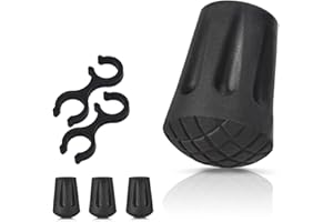 ABBIYYZ Trekking Pole Tips Set - Walking Stick Tips Hiking Pole Tips Rubber Tips Protector Snow and Mud Baskets- Walking Sticks Replacement Tip Protectors