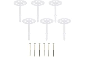 PATIKIL 102mm Perforated Insulation Pins, 50 Pack Insulating Nails Wall Plug Plastic Expansion Bolt for Fixing Foam Boards to