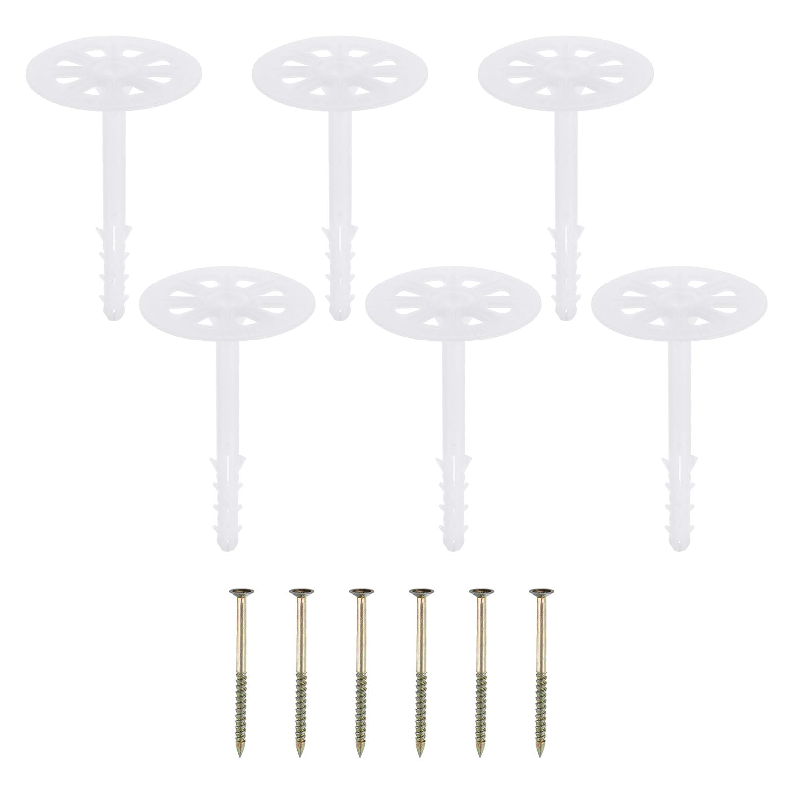 PATIKIL 102mm Perforated Insulation Pins, 50 Pack Insulating Nails Wall Plug Plastic Expansion Bolt for Fixing Foam Boards to Masonry Wall or Ceiling
