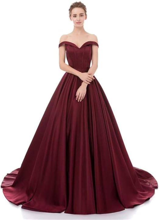 wine color evening gown