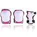 Kids Protective Gear, Kids Youth Knee Pads Elbow Pads Wrist Guards 3 in1 Adjustable Safety Gear for Roller Skating Cycling Skateboard Bike Scooter Rollerblade (Rose)