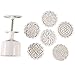 Zicome Round Moon Cake Mold with 6 Stamps, Flowers Design, White
