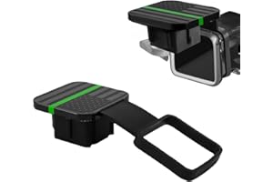 Kewucn Trailer Hitch Cover, 2 Inch American Flag Hitch Cover Tube Insert Plug, Universal Rubber Tow Receiver Tube Hitch Dust-Proof Plug fits 2" Receivers, Trailer Car Accessories (Black&Green)