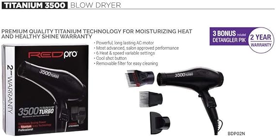 red pro 3500 titanium turbo blow dryer