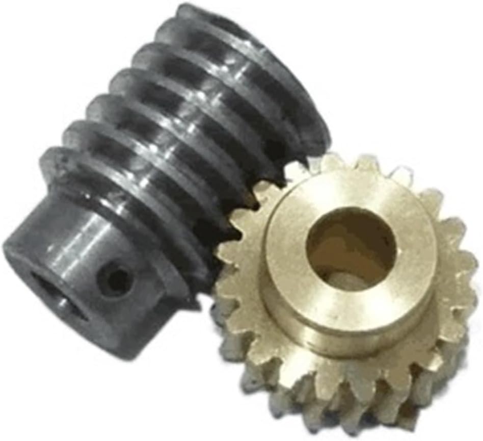 GRESIK 1 Set Worm Gear Reducer 1:20 Ratio 20 Teeth 5mm Bore Copper Spur Gear