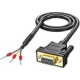 JUXINICE DB9 Female RS232-235 Pin Serial Extension Cable,D-SUB 9-Pin Connector with Bare Wire End Cable,3 Wire with Wiring Te