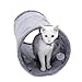 Speedy Pet Collapsible Cat Tunnel, Cat Toys Play Tunnel Durable Suede Hideaway Pet Crinkle Tunnel with Ball,12 inch Diameter S