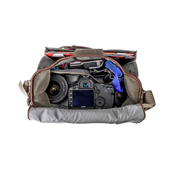 ThinkTank Retrospective 7 Leather/Pinestone Fototasche aus Leder und Canvas (Kameratasche, Schultertasche) für 1 DSLR… – Bild 5