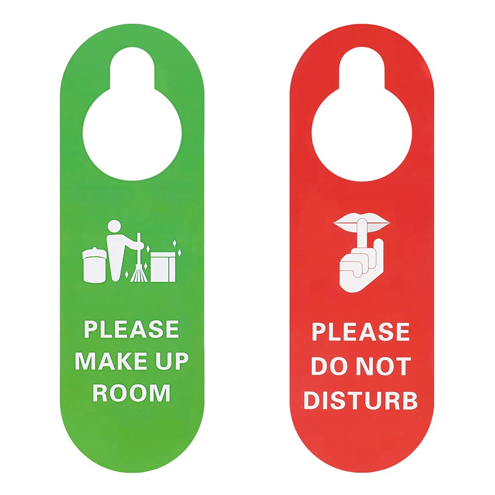 aspire (Pack of 10) Double Sided Please Do Not Disturb Please Make Up Room Door Hanger Sign Plastic Door Knob Hanger Sign