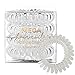 Kitsch Mega Spiral Hair Ties for Women - Waterproof Ponytail Holders | Stylish Phone Cord Hair Coils for Teens & Girls | Thick & Thin Hair, 4 Pc Clear
