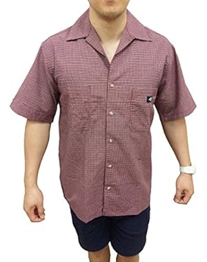 Men's Short Sleeve Relaxed Fit Plaid Cotton Button Down Shirt