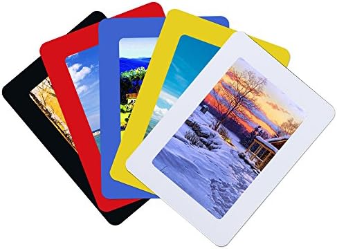 UCMD Magnetic Picture Frame 4 x 6 Photo Collage Set Frame Magnets for Refrigerator, Wall, 5 Colors 5 Pack