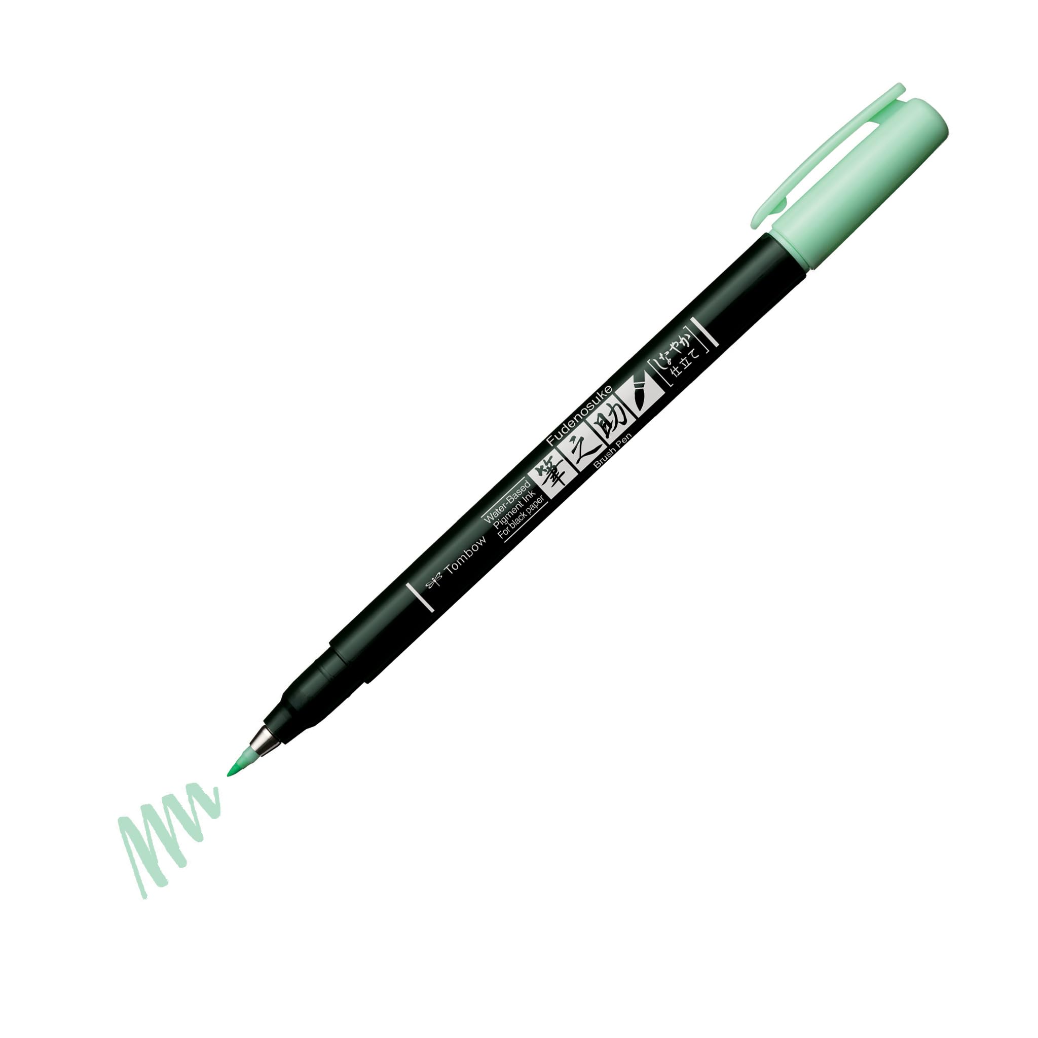 Tombow Brush Pen Fudenosuke pastel for black paper, light green