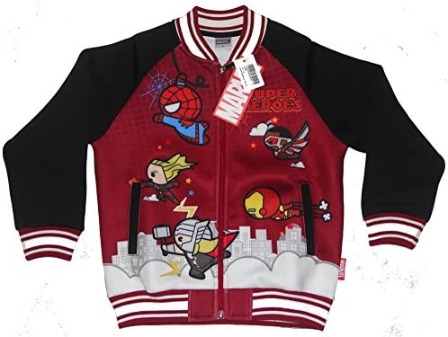 Marvel Kawaii Super Heroes Boys Jacket Size 8 (Burgundy)