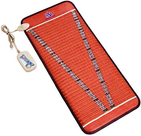 MediCrystal Far Infrared Bio Magnetic V-Mat - 48”L x 22”W - Adjustable FIR Heating 86-158°F (30-70°C) & Magnetism - Natural Amethyst & Tourmaline Crystals - Negative Ions