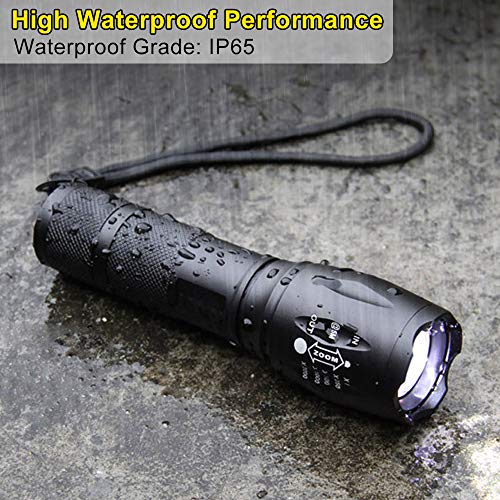 Tesinll LED Flashlight, Rechargeable(18650 Battery Included) Zoomable 1200 Lumens 5 Lighting Modes for Camping, Hiking, Travelling, Night