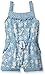 Calvin Klein -Girls Discharge Printed Denim Romper, Blue, 5